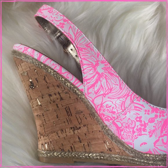 LILLY PULITZER PINK KRISIE WEDGE - NWOT! - Picture 6 of 10